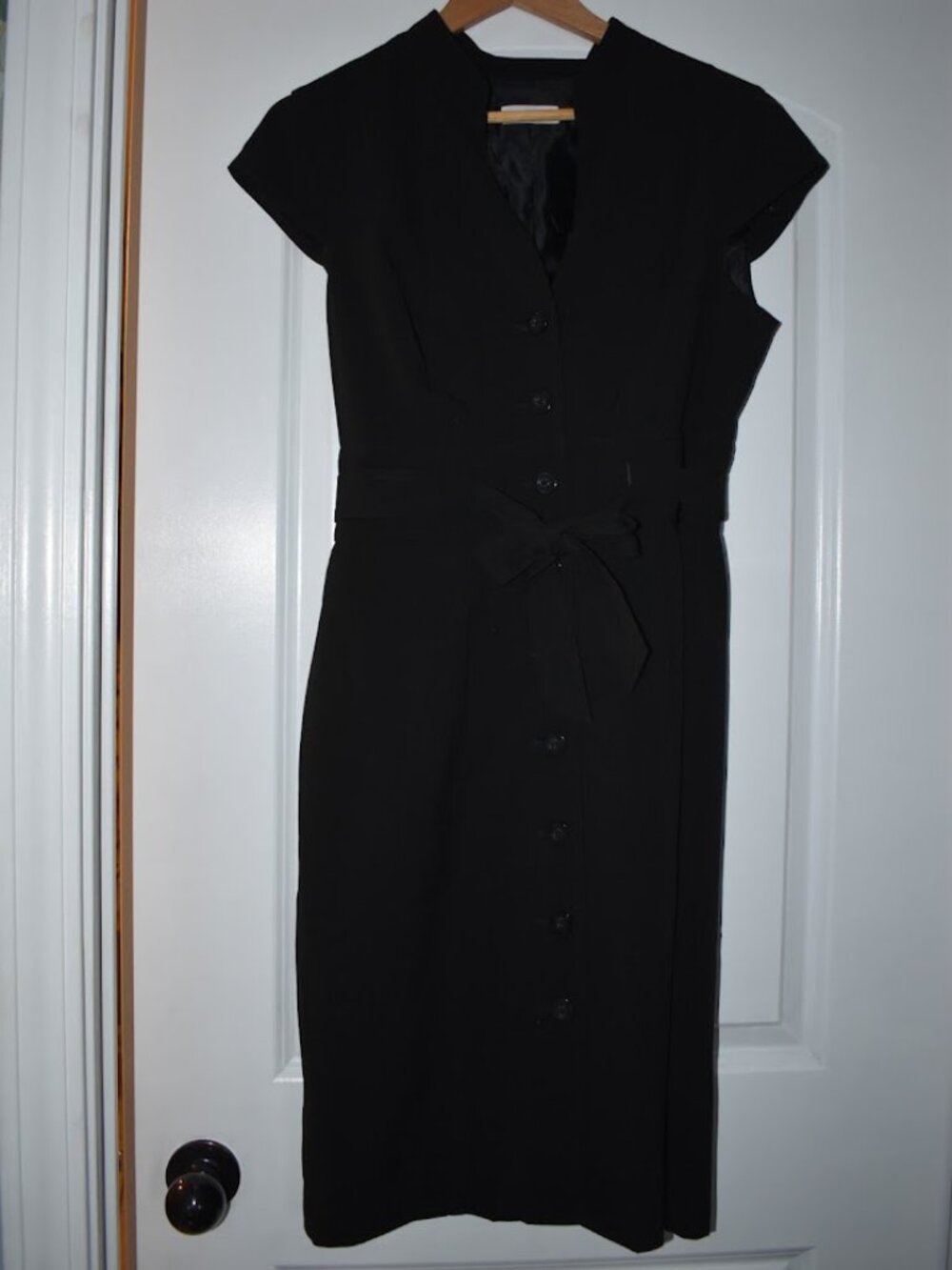 Calvin Klein Black Short Sleeve Midi Sheath Dress Estimated Size 8